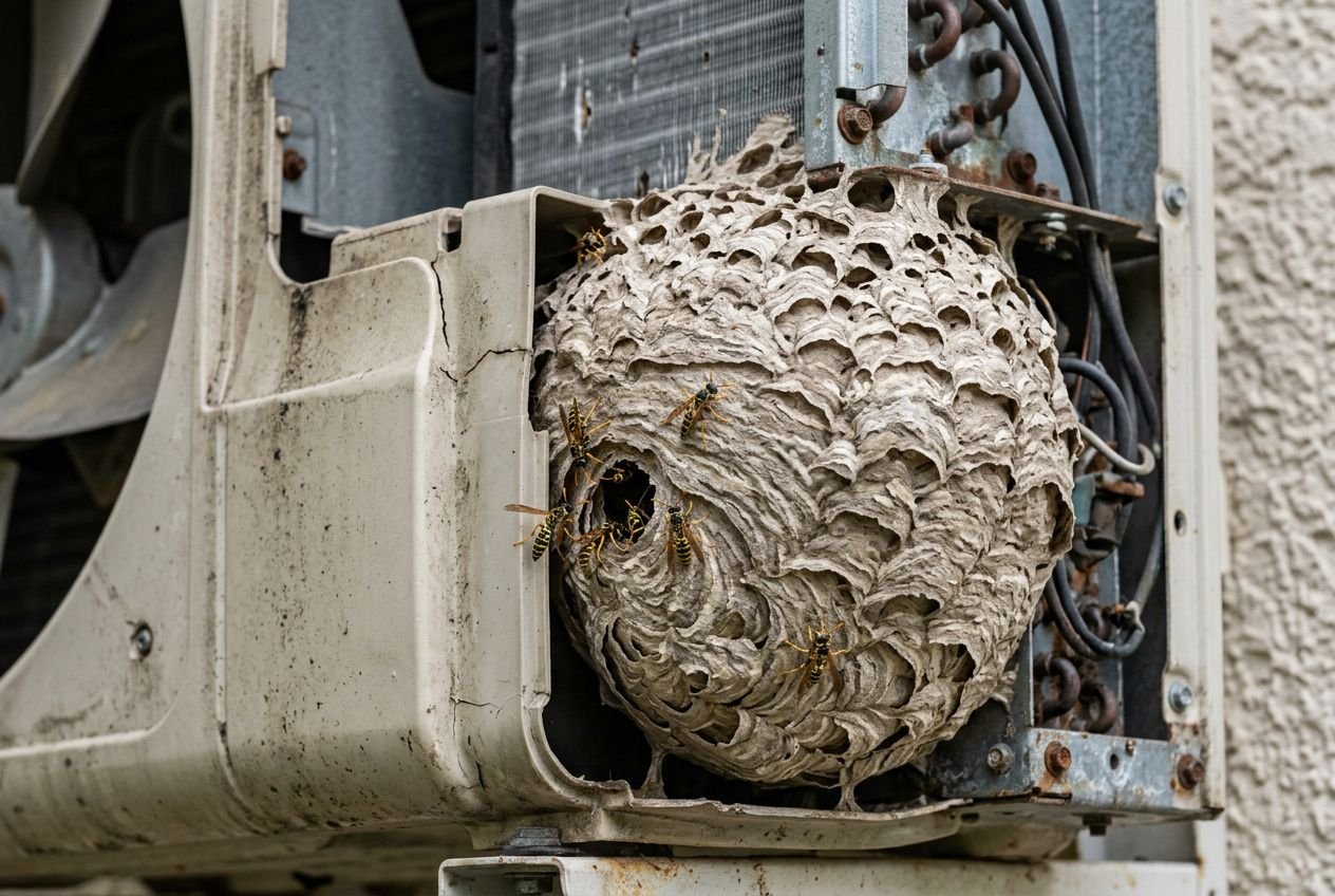 Destruction de nid de guêpes dans votre climatisation à Metz
